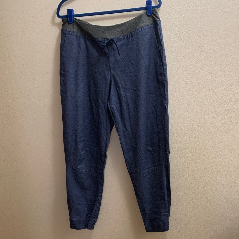 Patagonia Hampi Rock Climbing Jogger Pants Women’s Large Blue Pockets Hemp